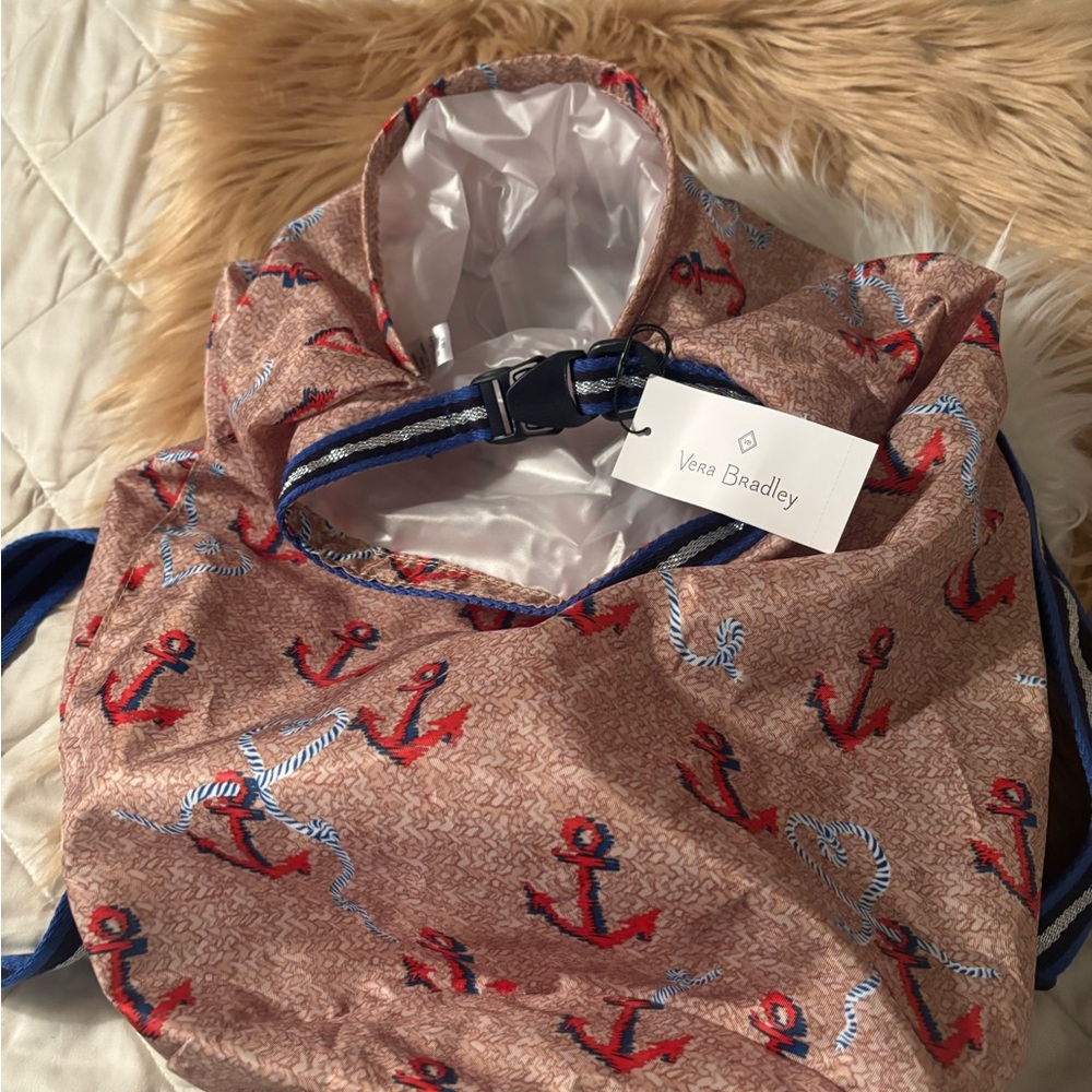Vera Bradley Beach Sack Nautical Anchor in Red and Blue.